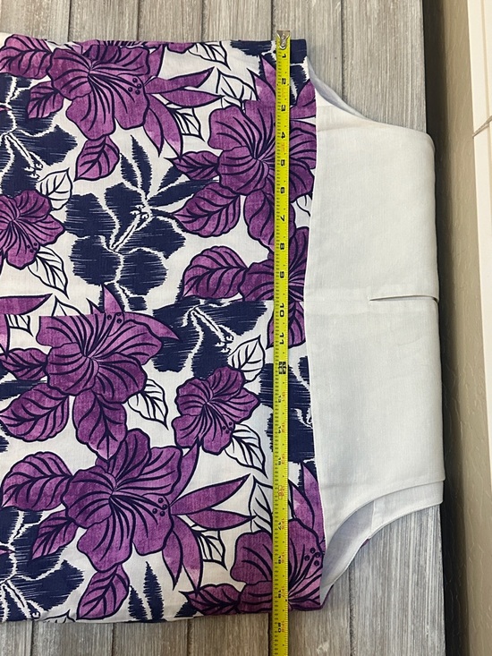 Tommy Bahama Linen Blend Floral Shift Dress Purple White Sleeveless Size M - Picture 8 of 10